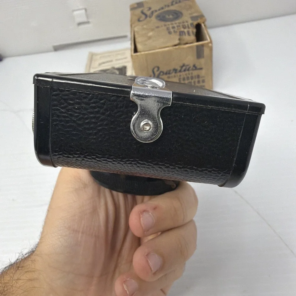 Spartus Falcon Bakelite Miniature 127 Film Camera Utility Mfg W/ Box And Manual